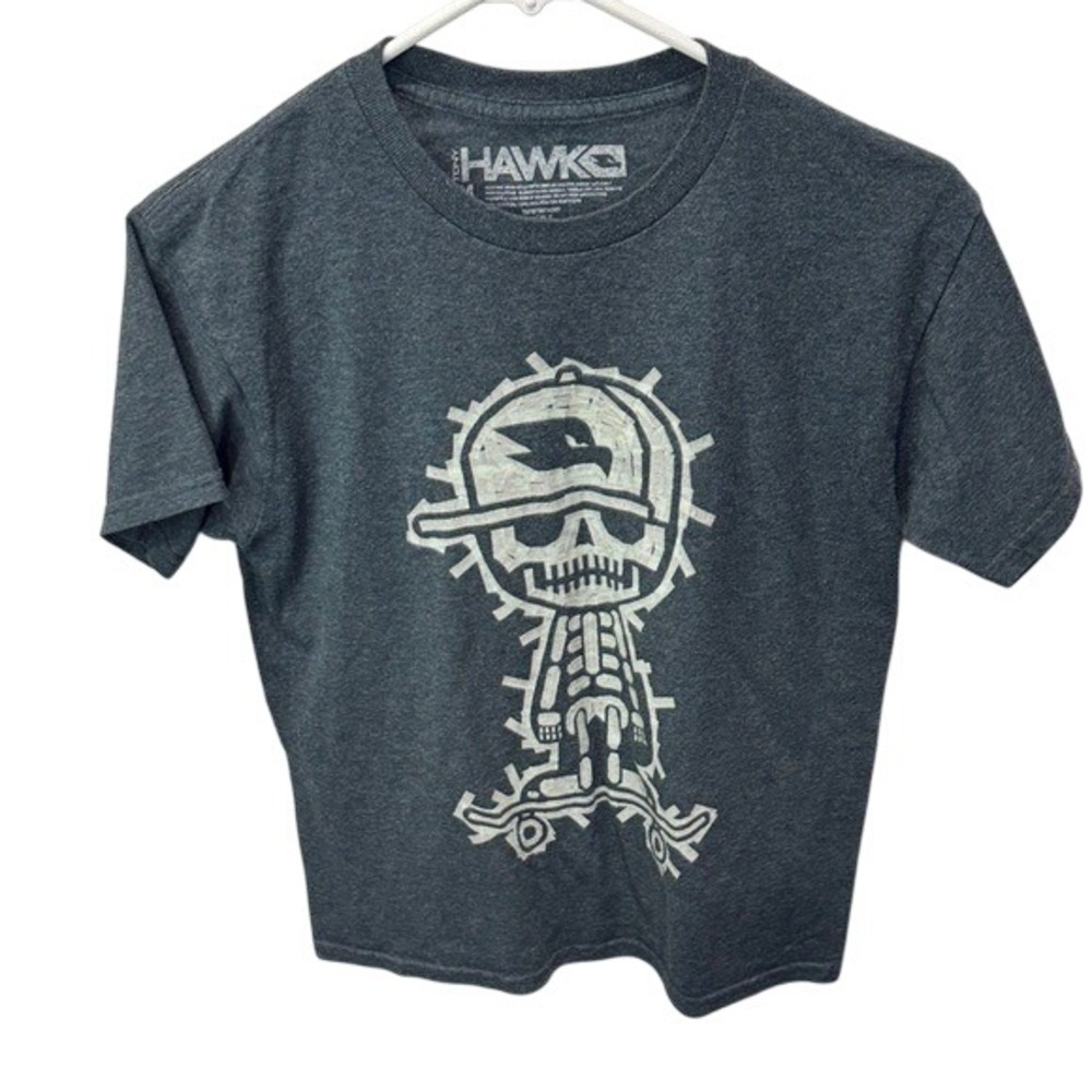 Tony Hawk Graphic T‎ Shirt Skeleton Skateboarder Skateboarding Gray Medium